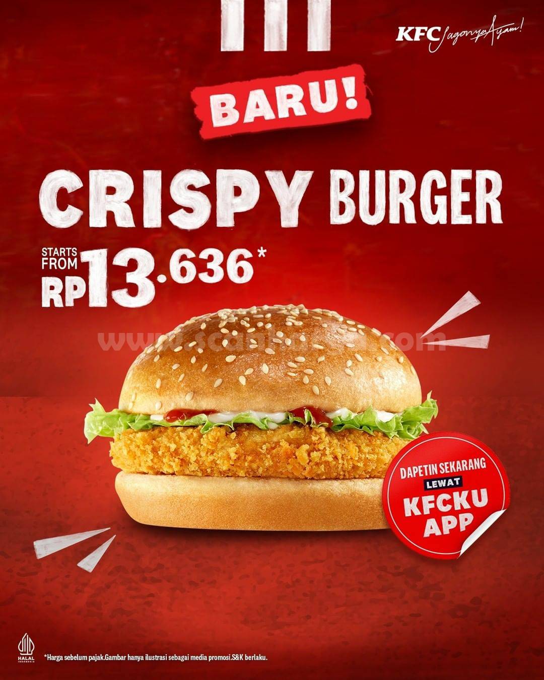 KFC CRISPY BURGER! BARU dari KFC - Harga mulai Rp. 13.636*