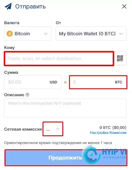 Cách gửi tiền bitcoin