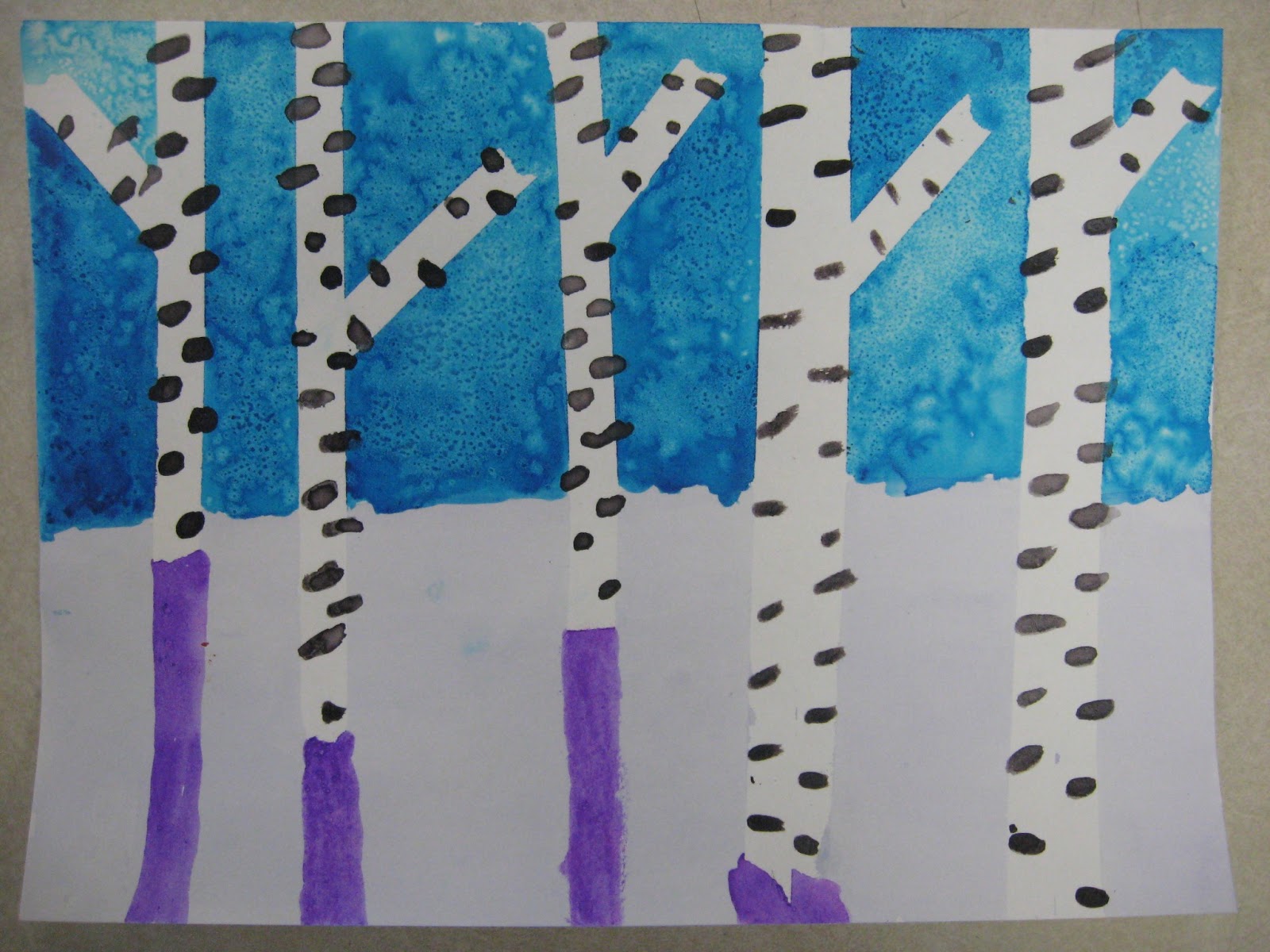 Miss Young's Art Room: 2nd Grade Watercolor Birch Trees
