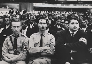 George Lincoln Rockwell and members of the American Nazi Party attend a Nation of Islam summit in 1961.