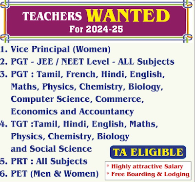 Teachers Wanted for 2024 - 2025