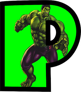 letter p green man hulk alphabet