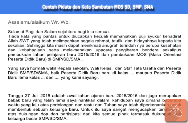 Contoh Kata Sambutan Pidato Lengkap