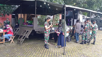 Kodam III/Slw Terjunkan Kendaraan Komando Atasi Serbuan Vaksinasi Dipenghujung Bulan Suci Ramadhan
