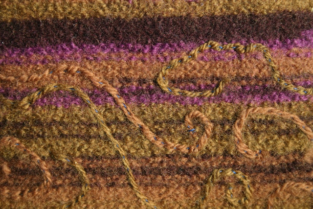 Felted knit pillow detail