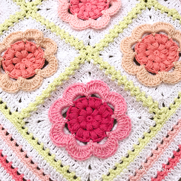 "Tender Spring" crochet square pattern by Anabelia Craft Design