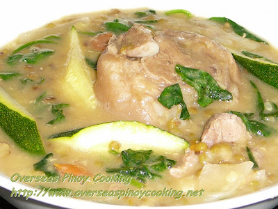 Mung Beans with Pork Pata and Zucchini