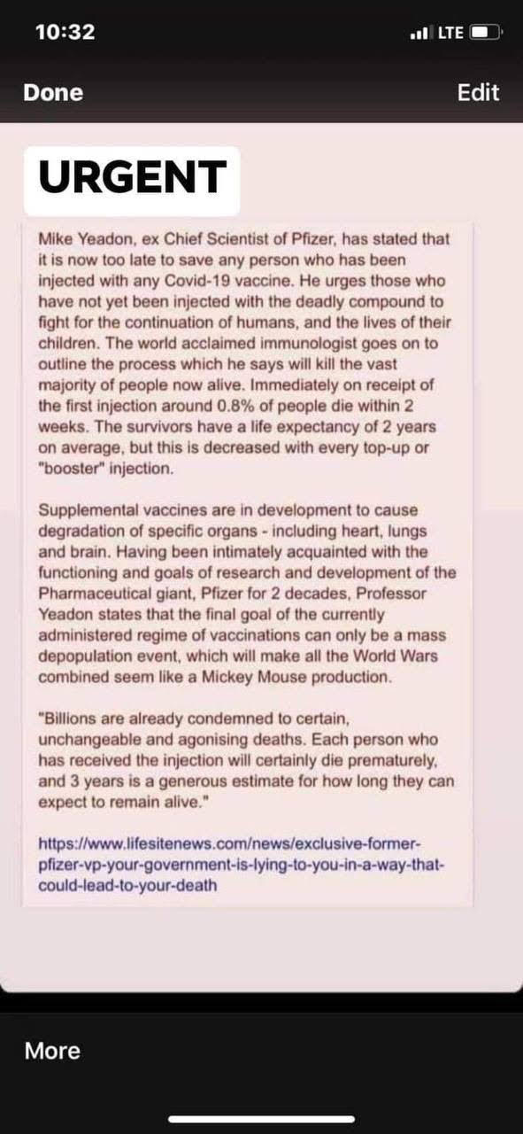 Pfizer warning