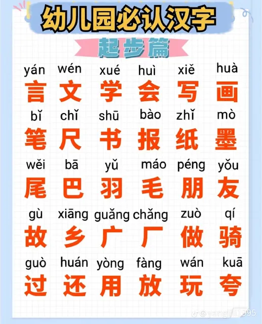 중국어 기초 단어 및 핑잉