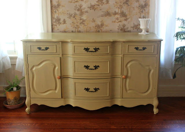 Papered House_green sideboard