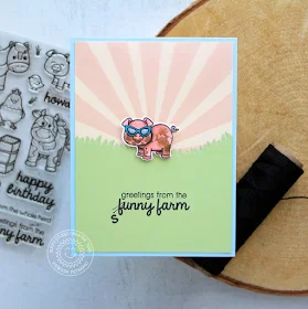 Sunny Studio Stamps: Barnyard Buddies Sunny Farm Piggy Card by Vanessa Menhorn