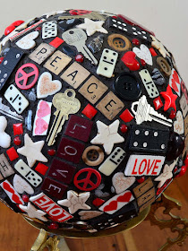 found object mosaic bowling ball