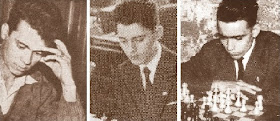 Los jóvenes ajedrecistas Jaume Anguera, Antoni Puget y Joaquim Travesset