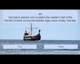 Germanic people who invaded the western half of the Roman Empire during the Middle Ages were mostly illiterate. Answer choices include: true, false