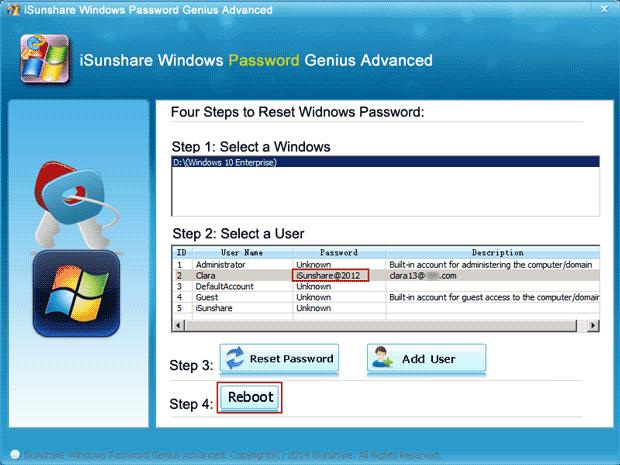 reboot windows 10 after Microsoft account password reset
