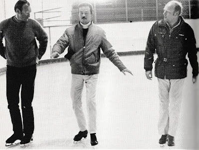 Charles 'Lefty' Brinkman, John Eyemer and Arthur Preusch, Jr. skating at the Aspen Skating Club