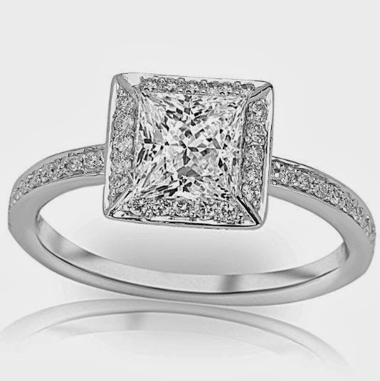 ... Cut  Shape Platinum Victorian Halo Solitaire Diamond Engagement Ring