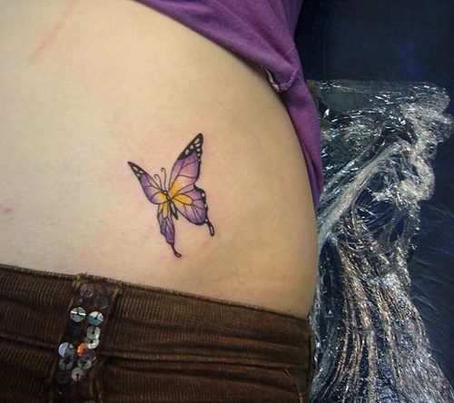 butterfly tattoos on hip