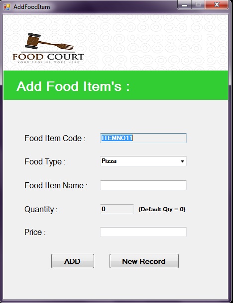 Overview of Food Court Management System Project Using C#