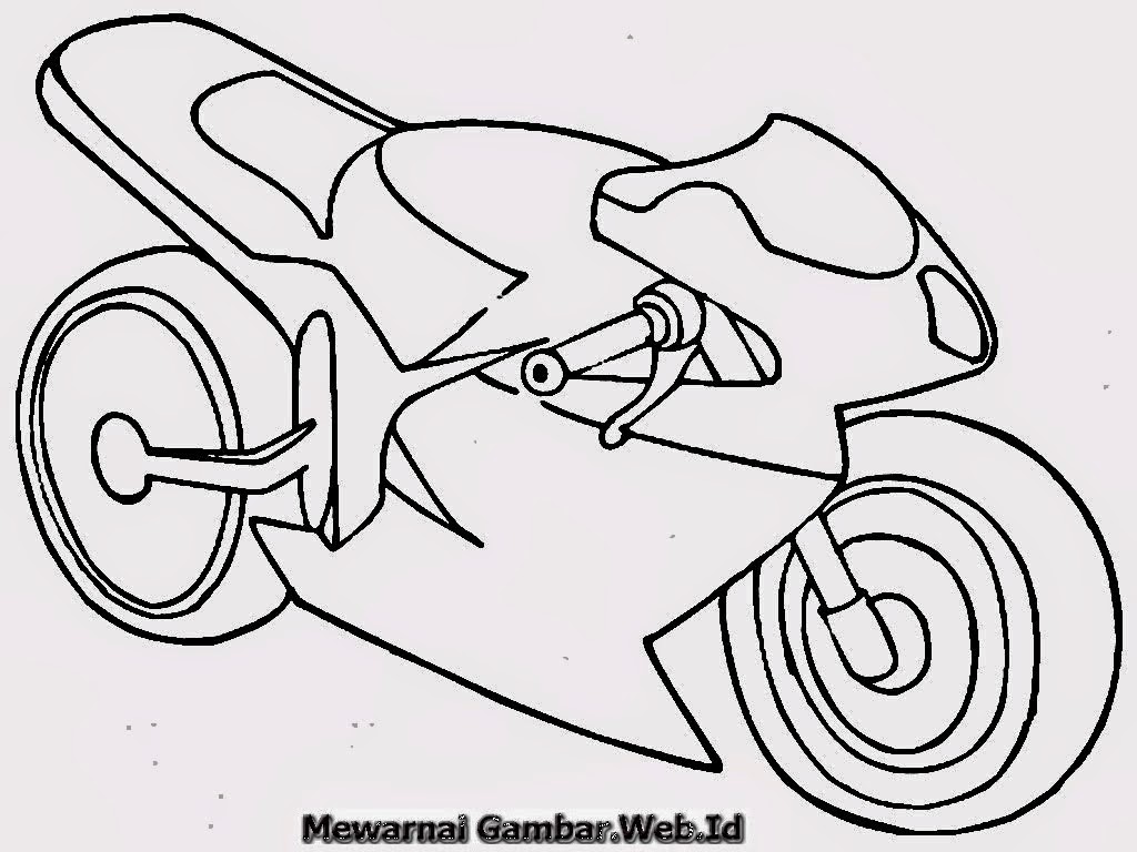 Mewarnai Gambar Motor - Mewarnai Gambar