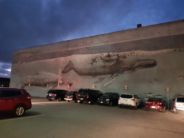 Murales di una balena a Porthsmouth