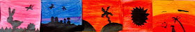 Fourth Grade Warm Cool Colors Silhouette Art Lesson
