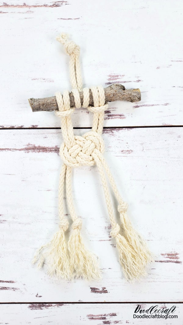 The Josephine knot is so complicated looking with 2 strands!   Add variety to your macrame by adding bead, multiple colors of cords, or multiple knots!