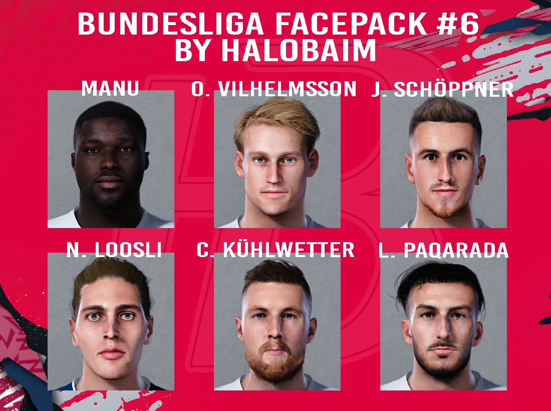 PES 2021 Bundesliga Facepack #6 by Halobaim