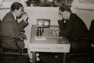 Partida Stephan Popel - Josep Maria Recasens en el Torneo Internacional de Ajedrez Tarragona 1952
