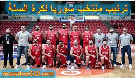 ترتيب منتخب سوريا لكرة السلة