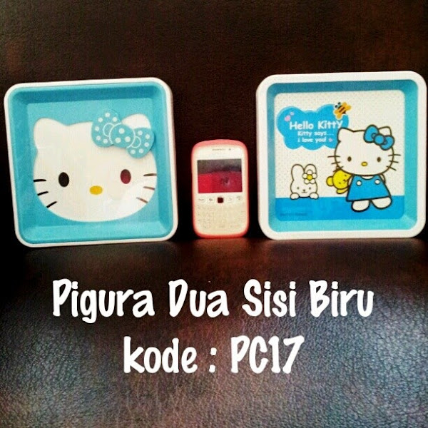 Pigura Foto Hello Kitty Murah  Grosir Ecer Dua Sisi Biru Besar