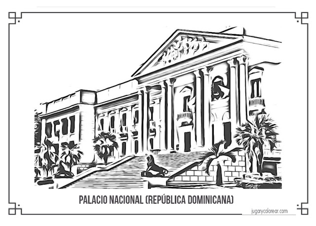 colorear Palacio Nacional Dominicana