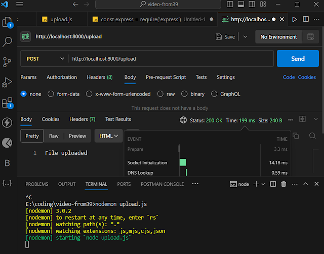 upload the file from nodejs