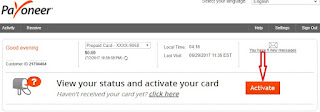payoneer card activation 1
