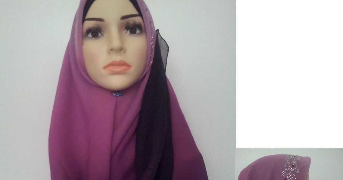 Hijabista Tudung Labuh: Bawal 3 Tone Crown (Bidang 60)