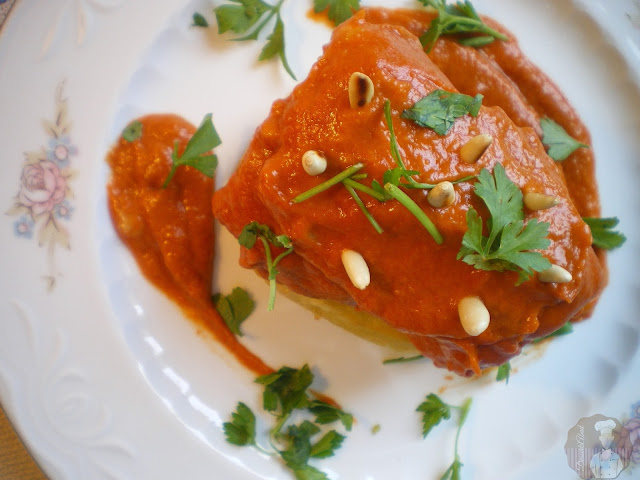 Bacalao a la vizcaína sobre patata confitada