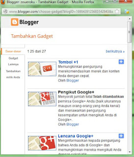 Cara Memasang Widget atau Gadget Di Blogspot