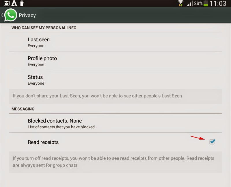 WhatsApp Read receipts