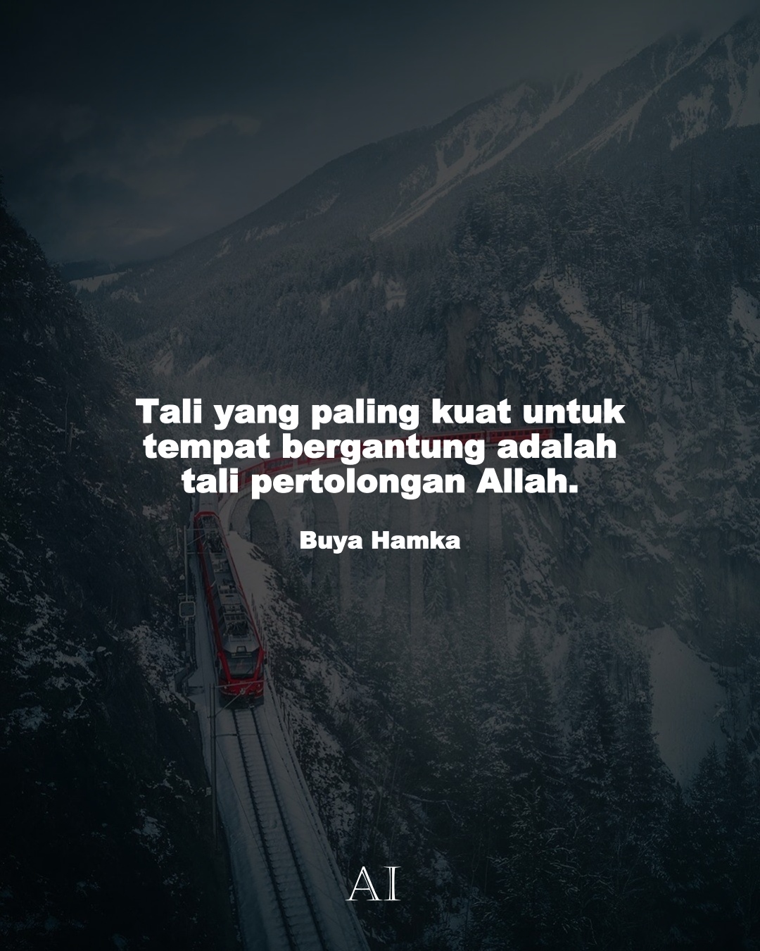 Wallpaper Kata Bijak Buya Hamka  (Tali yang paling kuat untuk tempat bergantung adalah tali pertolongan Allah.)