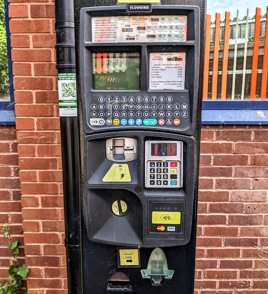 The payment machine at Campus West car park