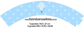 Volando en Celeste: Wrappers y Toppers para Cupcakes para Descargar Gratis.