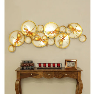 Wrought Iron Butterfly Wall Art With Led In Gold