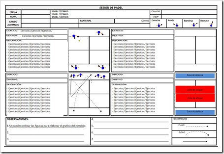 Hoja Base Diseño Planilla Sesión Pádel