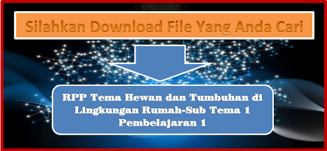 Download RPP Tema Hewan  dan Tumbuhan di  Lingkungan  Rumah  