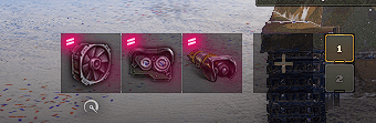 The equipment slots in World of Tanks