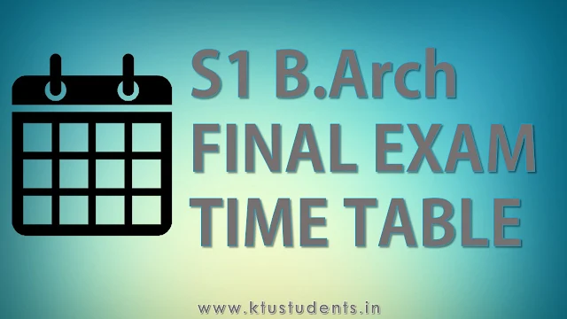 B.Arch First Semester Regular Examination, December 2016