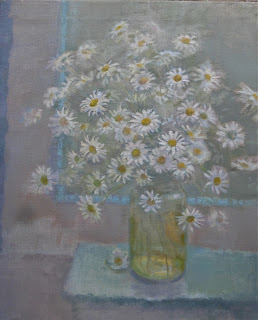 White Daisies in a Glass Jar