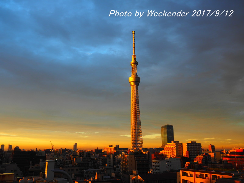 Tokyo Skytree On Weekend 17 9 12 夕映えのスカイツリー