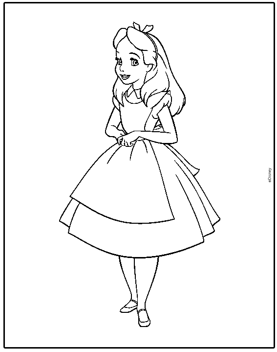 Alice in Wonderland Coloring Pages  Team colors