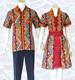 contoh model baju batik couple kombinasi